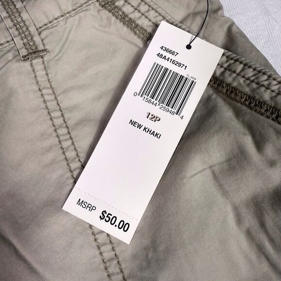 Izod Womens Convertible Pant Khaki Beige Tan Size 12 Petite 100% Cotton NWT Hike - Picture 3 of 14